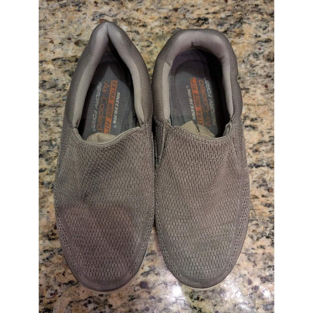 Skechers 65086 Expected Gomel Slip On Shoes Men's 11 Taupe Gray Relaxed Fit